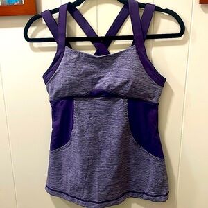 Lululemon Chaturanga Built In Bra Purple Tank Top